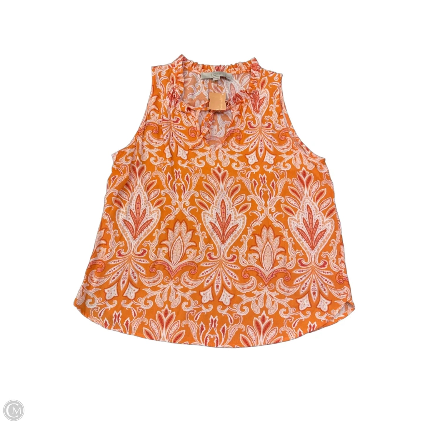 Blouse Sleeveless By Loft In Orange, Size: Sp
