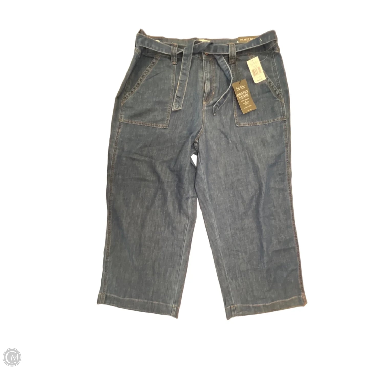 Jeans Wide Leg By Nicole Miller In Blue Denim, Size: 16