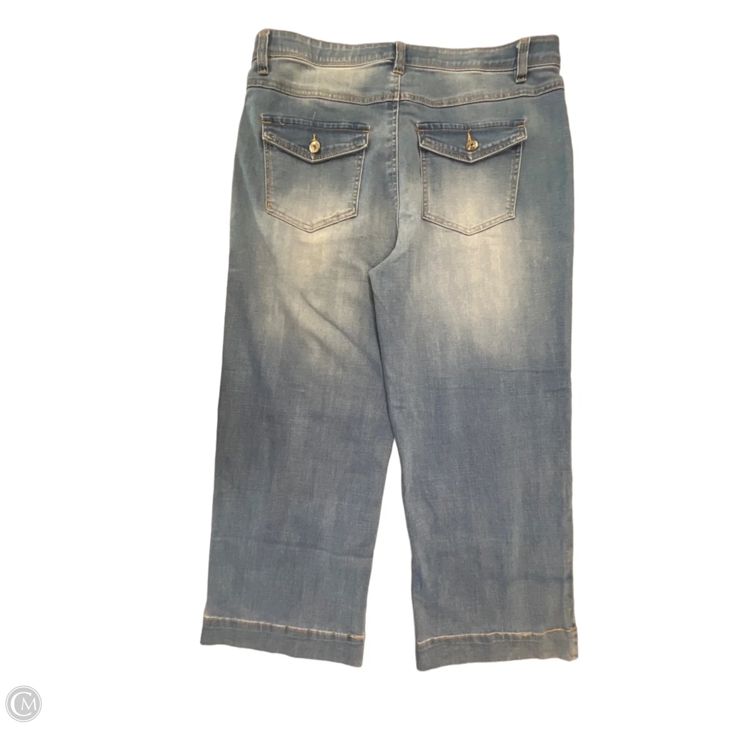 Jeans Wide Leg By Curve Appeal In Blue Denim, Size: 16