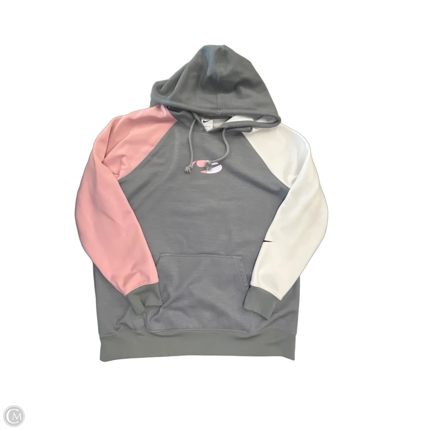 Athletic Sweatshirt Hoodie By Nike Apparel In Grey, Size: M