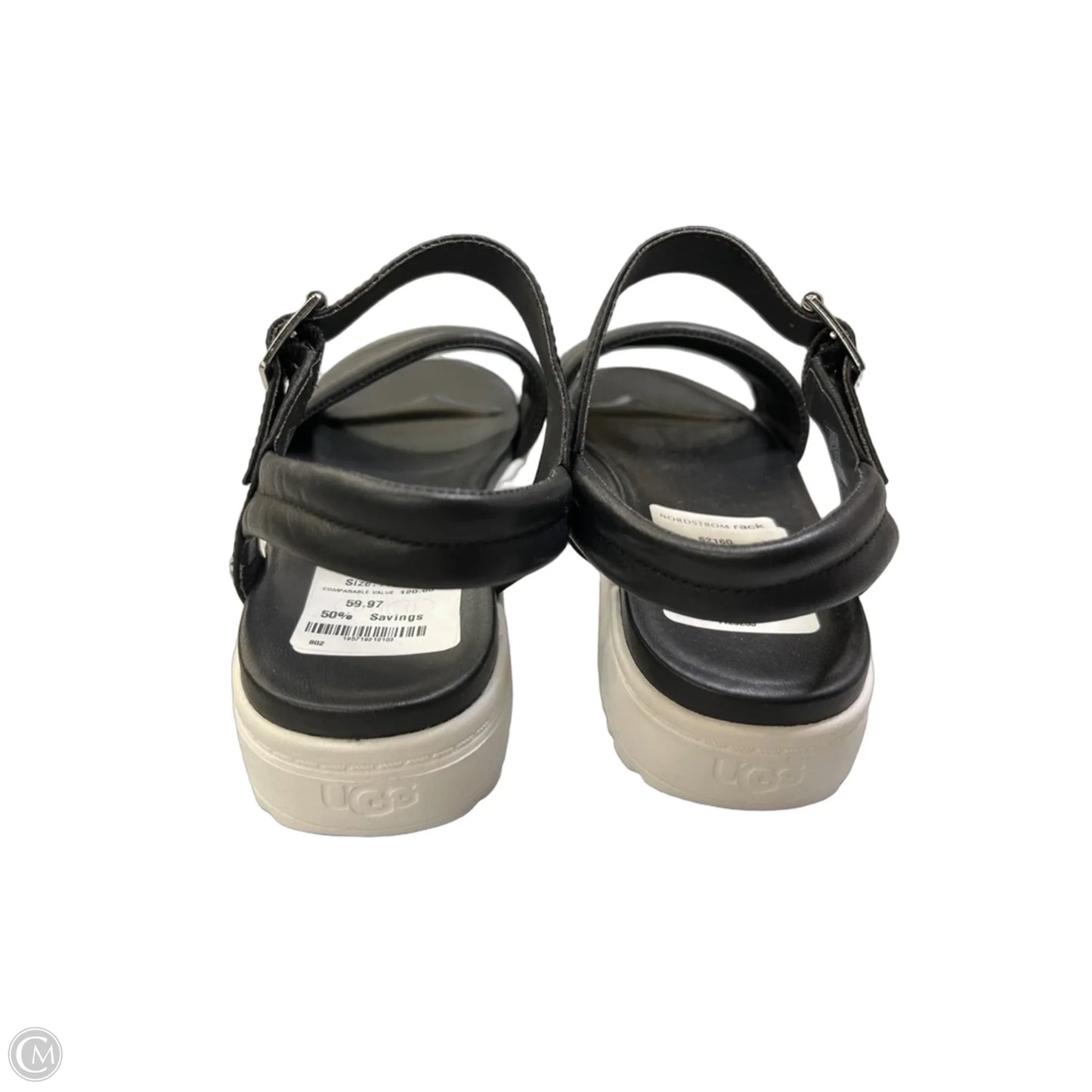 Sandals Designer By Ugg In Black, Size: 7.5