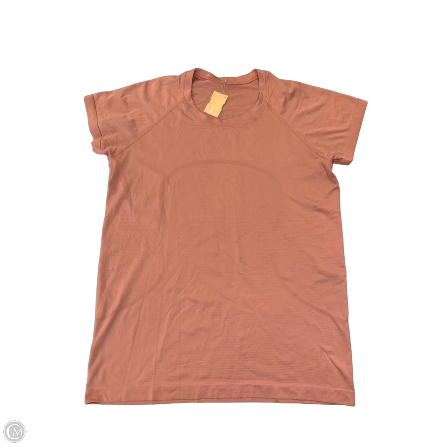 Athletic Top Short Sleeve By Lululemon In Orange, Size: L