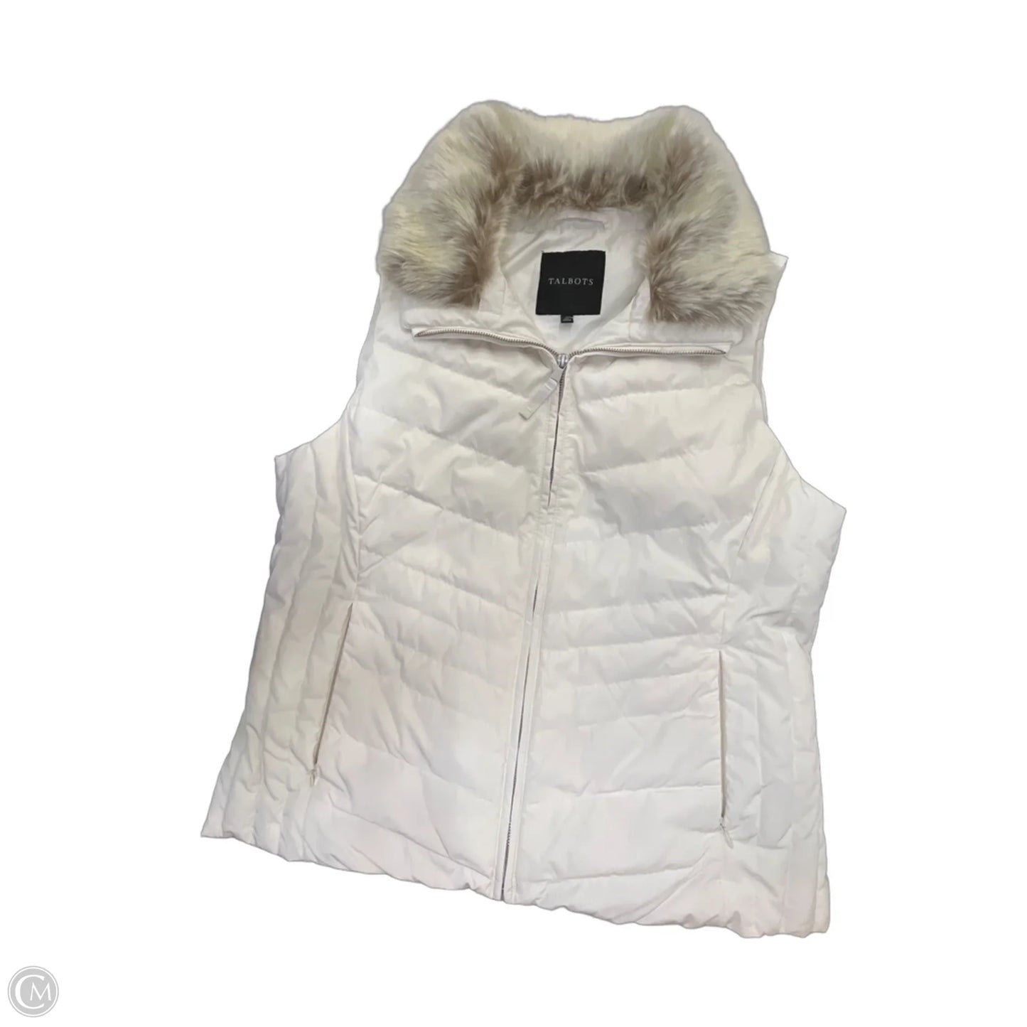 Vest Puffer & Quilted By Talbots In White, Size: Xl