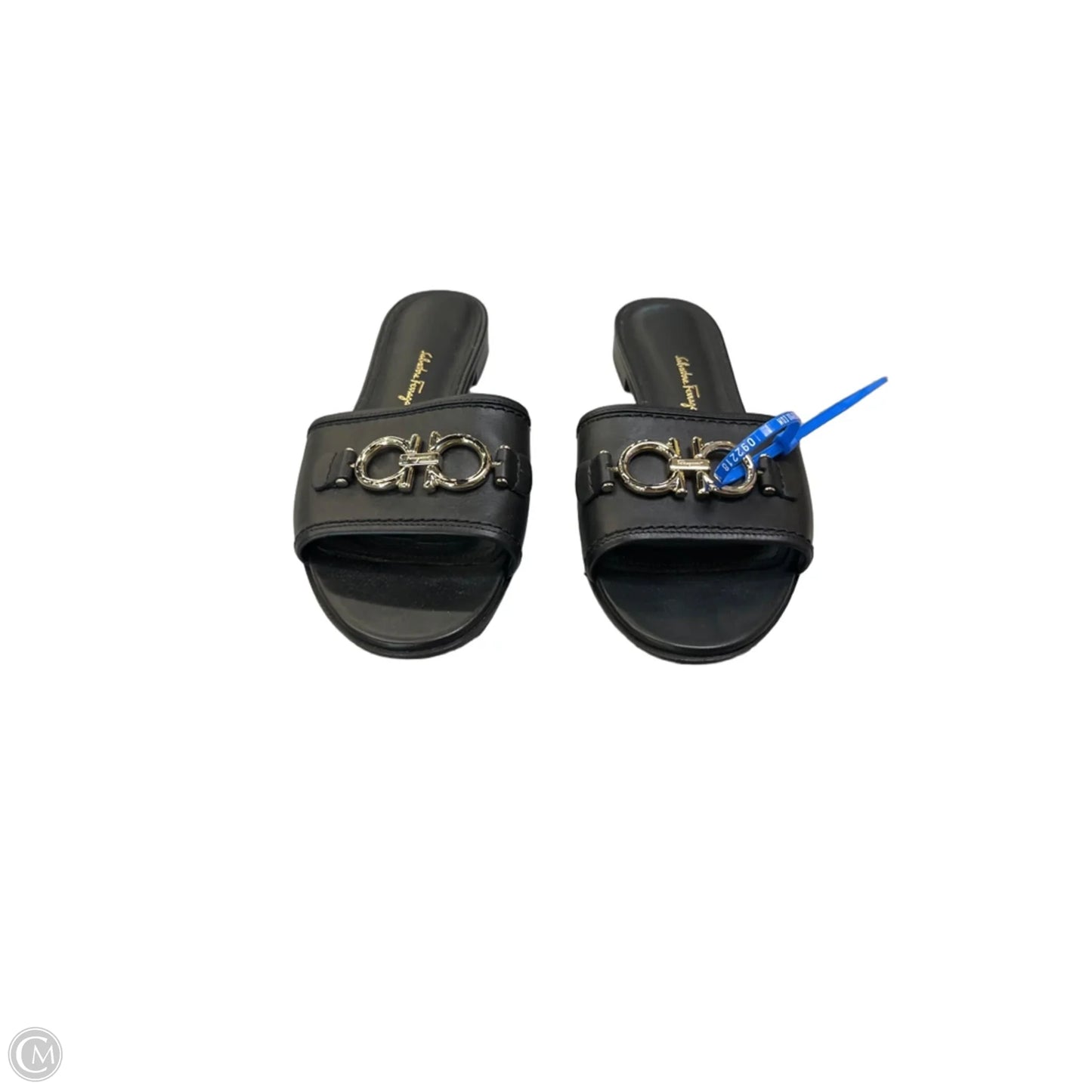 Sandals Luxury Designer By Ferragamo In Black, Size: 7