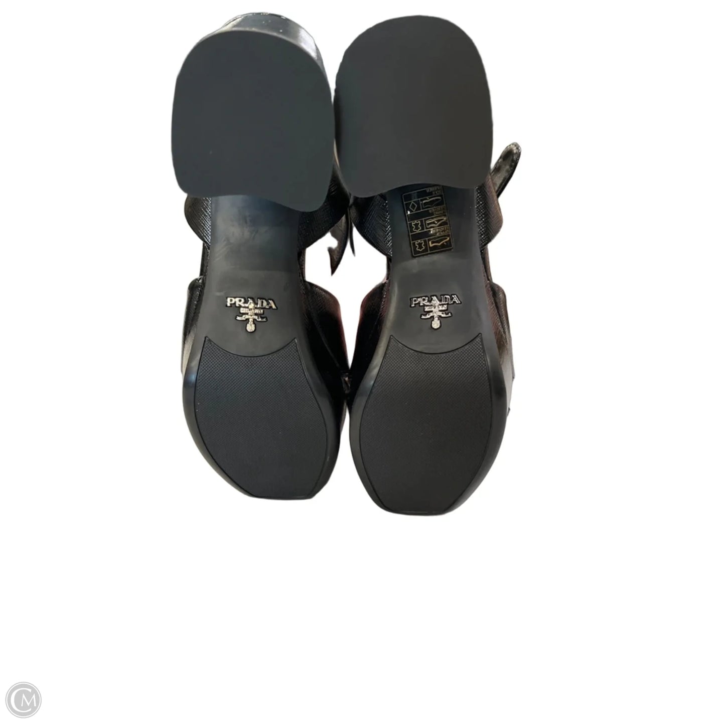 Sandals Luxury Designer By Prada In Black, Size: 7.5