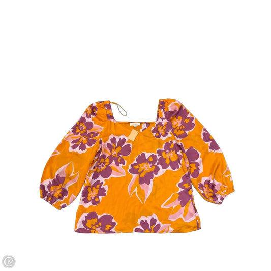 Blouse 3/4 Sleeve By Melloday In Orange, Size: M