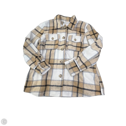Jacket Shirt By Tribal In Tan, Size: L