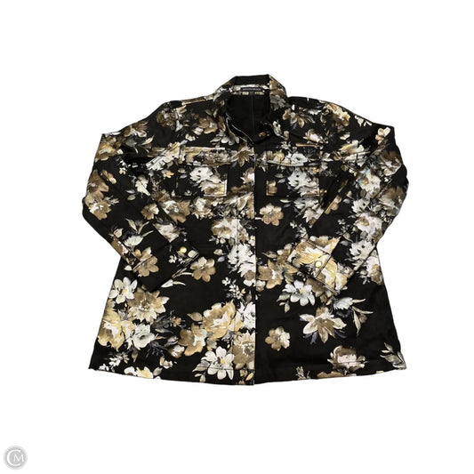 Jacket Moto By Boston Proper In Floral Print, Size: Xl