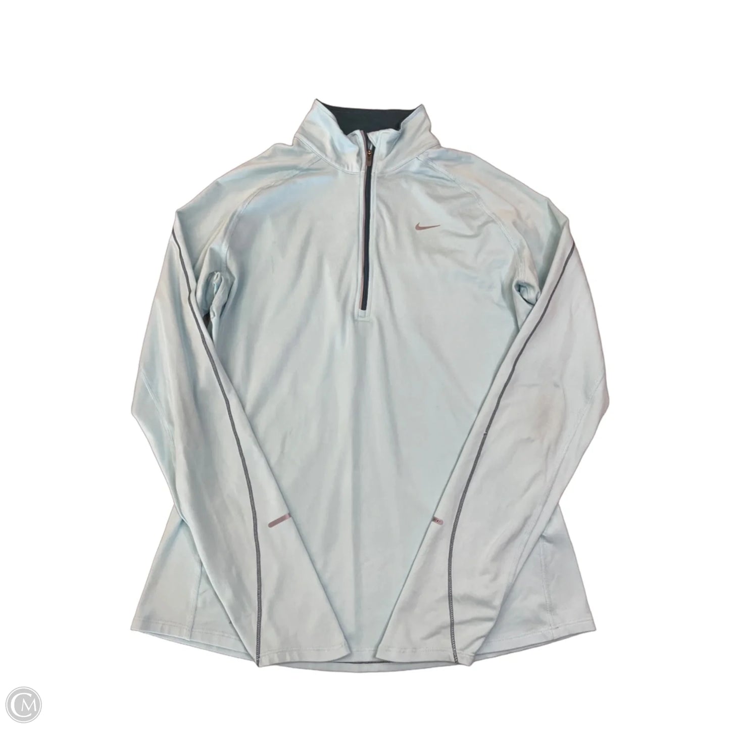 Athletic Top Long Sleeve Collar By Nike Apparel In Blue, Size: M