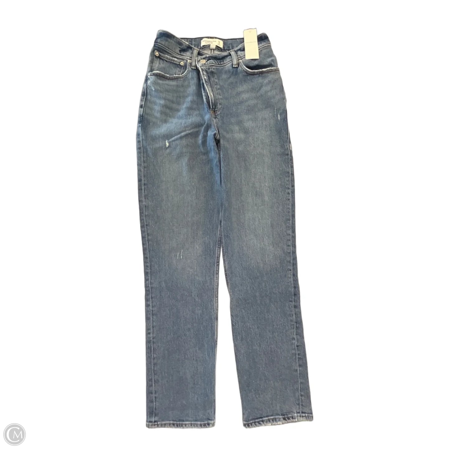 Jeans Straight By Abercrombie And Fitch In Blue Denim, Size: 4