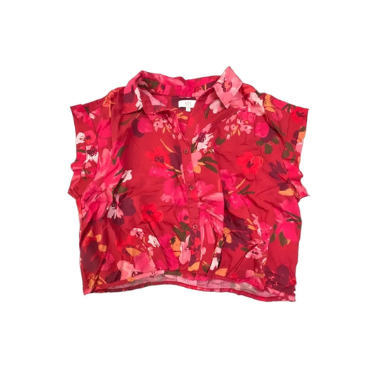 Blouse Short Sleeve By Kut In Red, Size: Xl