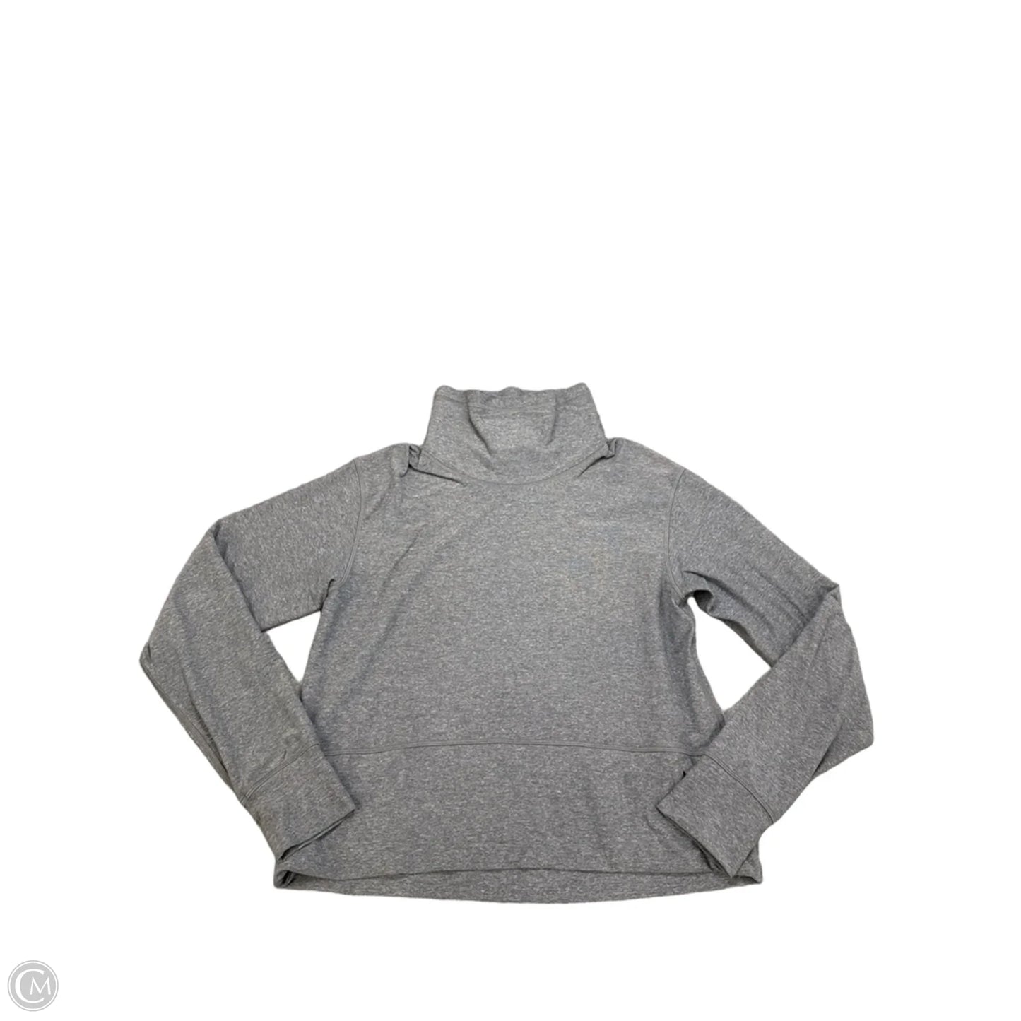 Athletic Top Long Sleeve Collar By Lululemon In Grey, Size: M