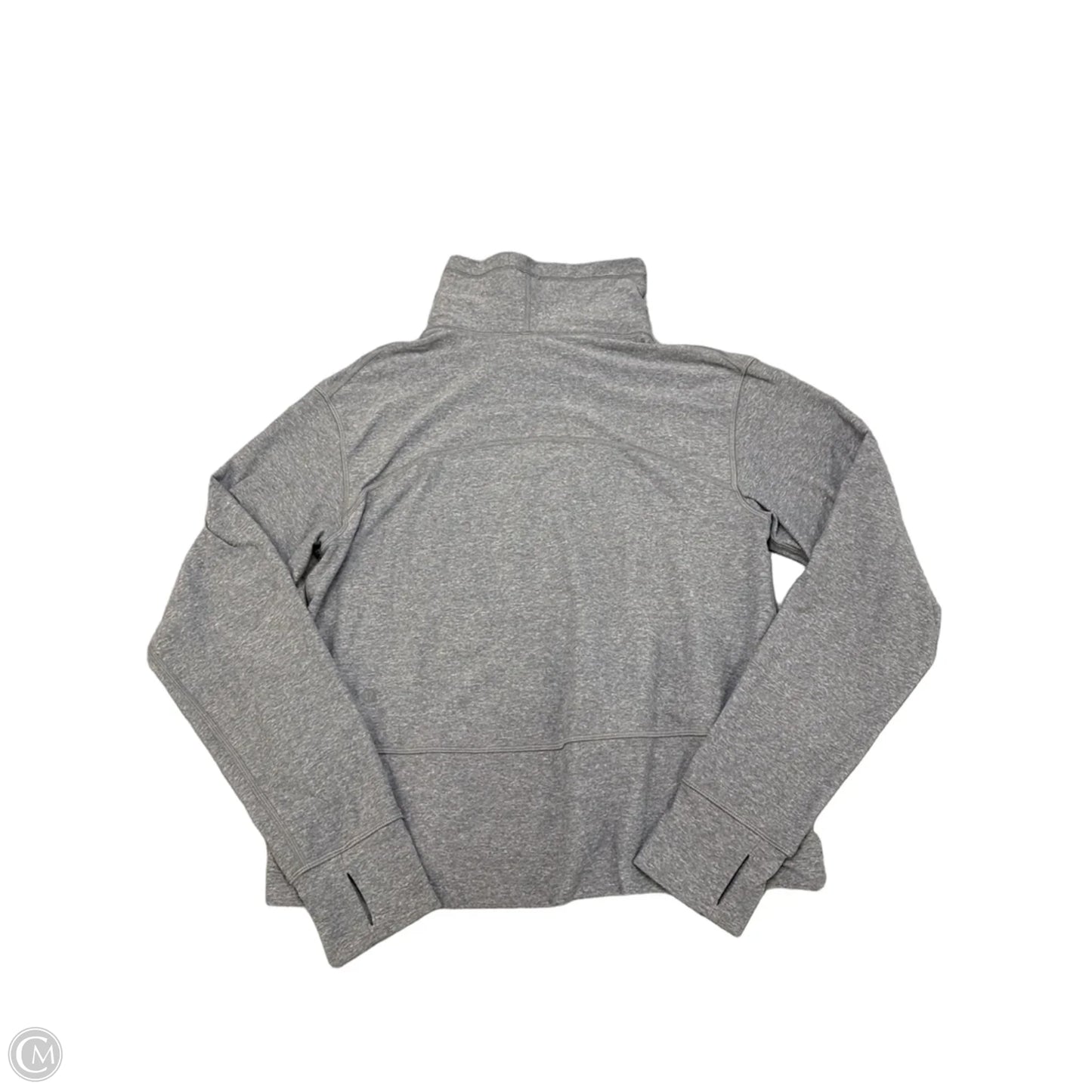 Athletic Top Long Sleeve Collar By Lululemon In Grey, Size: M