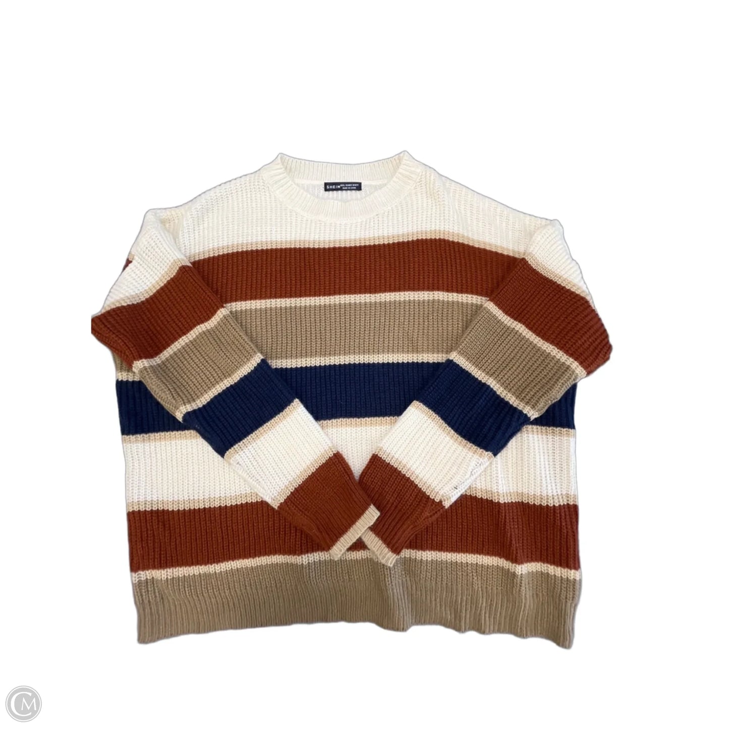 Sweater By Shein In Striped Pattern, Size: L