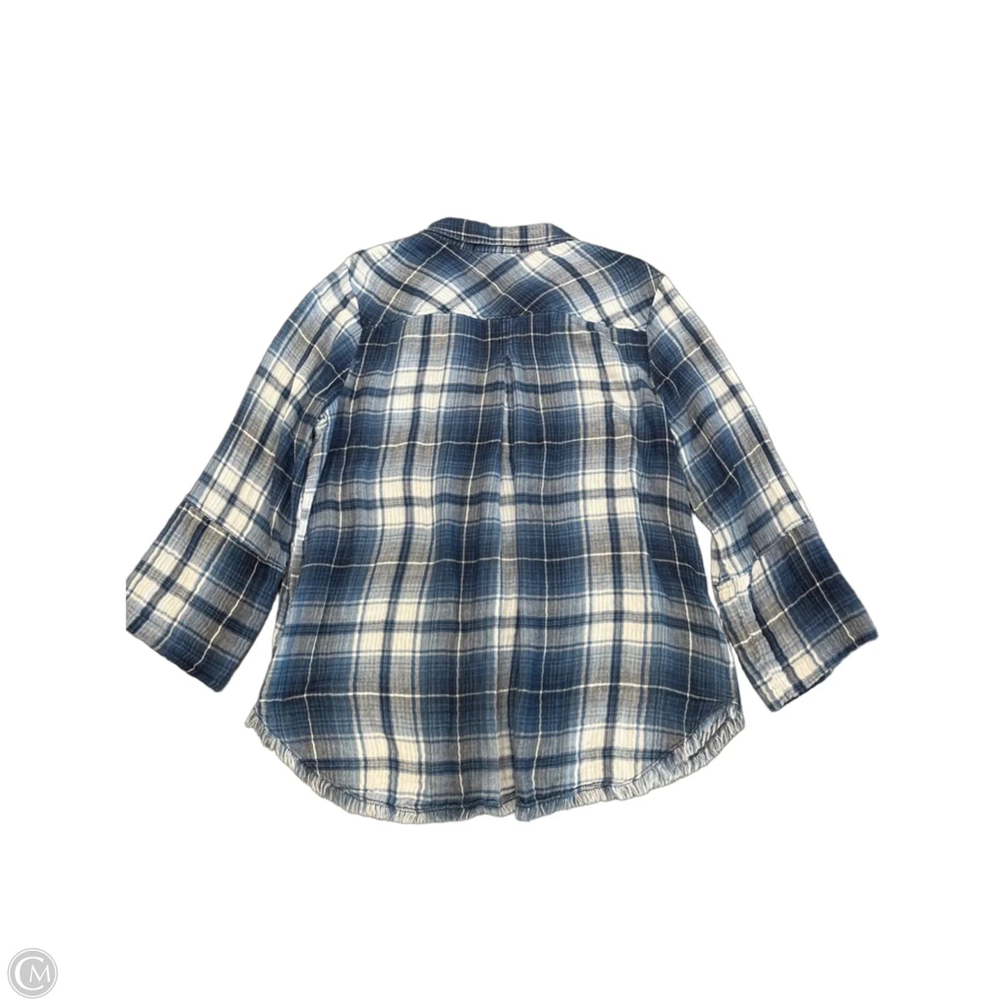 Top Long Sleeve By Cloth & Stone In Plaid Pattern, Size: L