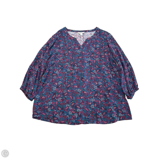 Top Long Sleeve By Croft And Barrow In Teal, Size: Xl