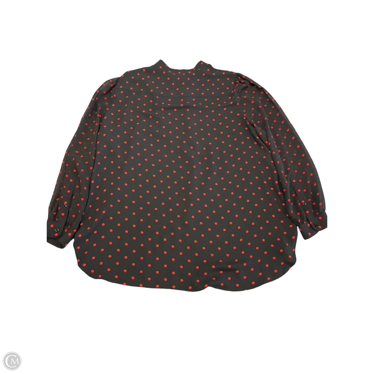 Blouse Long Sleeve By Anne Klein In Polkadot Pattern, Size: Xl