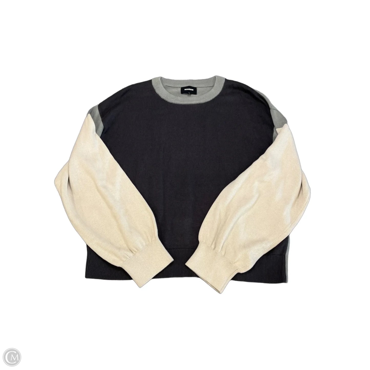 Top Long Sleeve By Monrow In Grey, Size: L