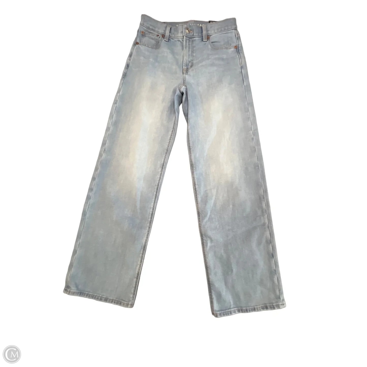 Jeans Wide Leg By American Eagle In Blue Denim, Size: 0
