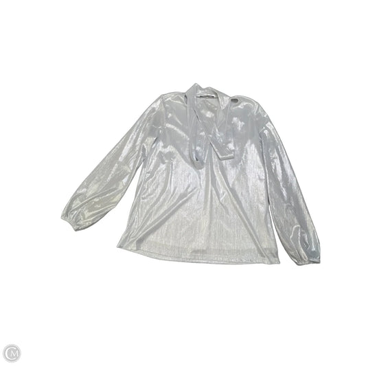 Blouse Long Sleeve By Clothes Mentor In Silver, Size: S