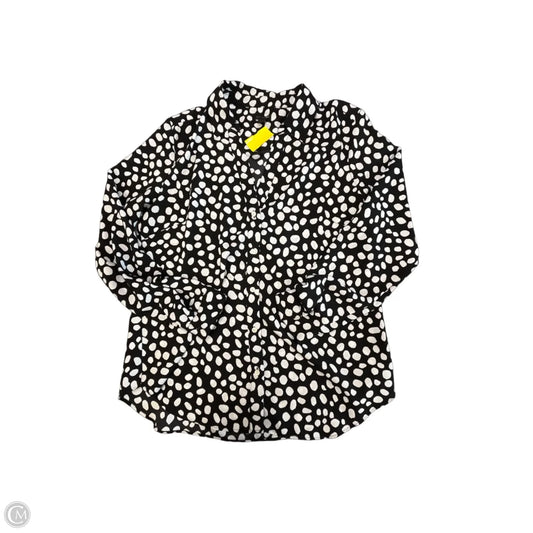 Blouse Long Sleeve By Ann Taylor In Black, Size: L