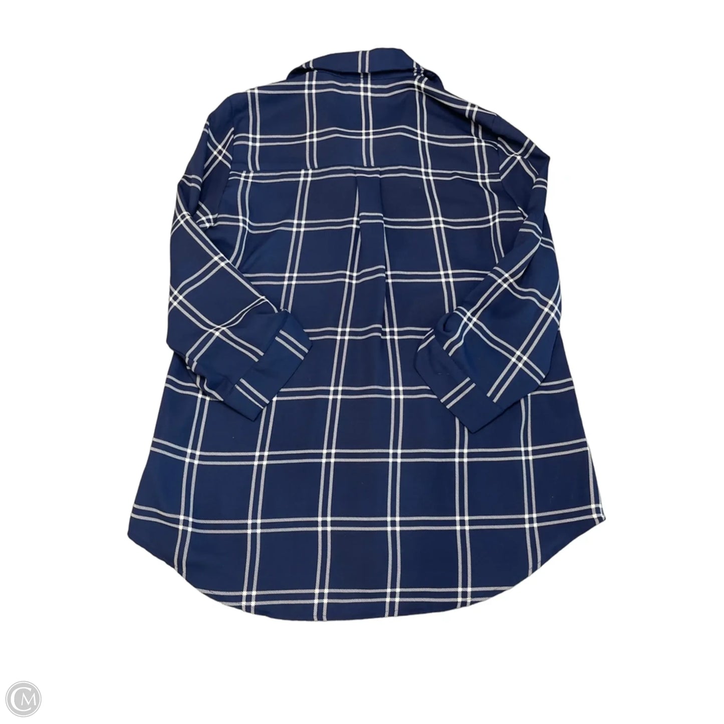 Blouse Long Sleeve By Fortune & Ivy In Blue, Size: M