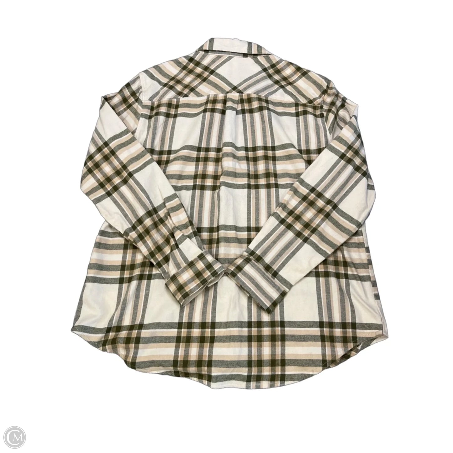Top Long Sleeve By Weatherproof In Plaid Pattern, Size: L