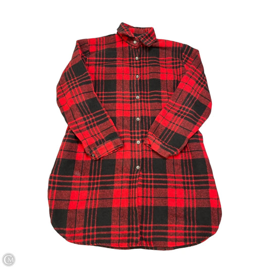 Jacket Shirt By Adora In Red, Size: L