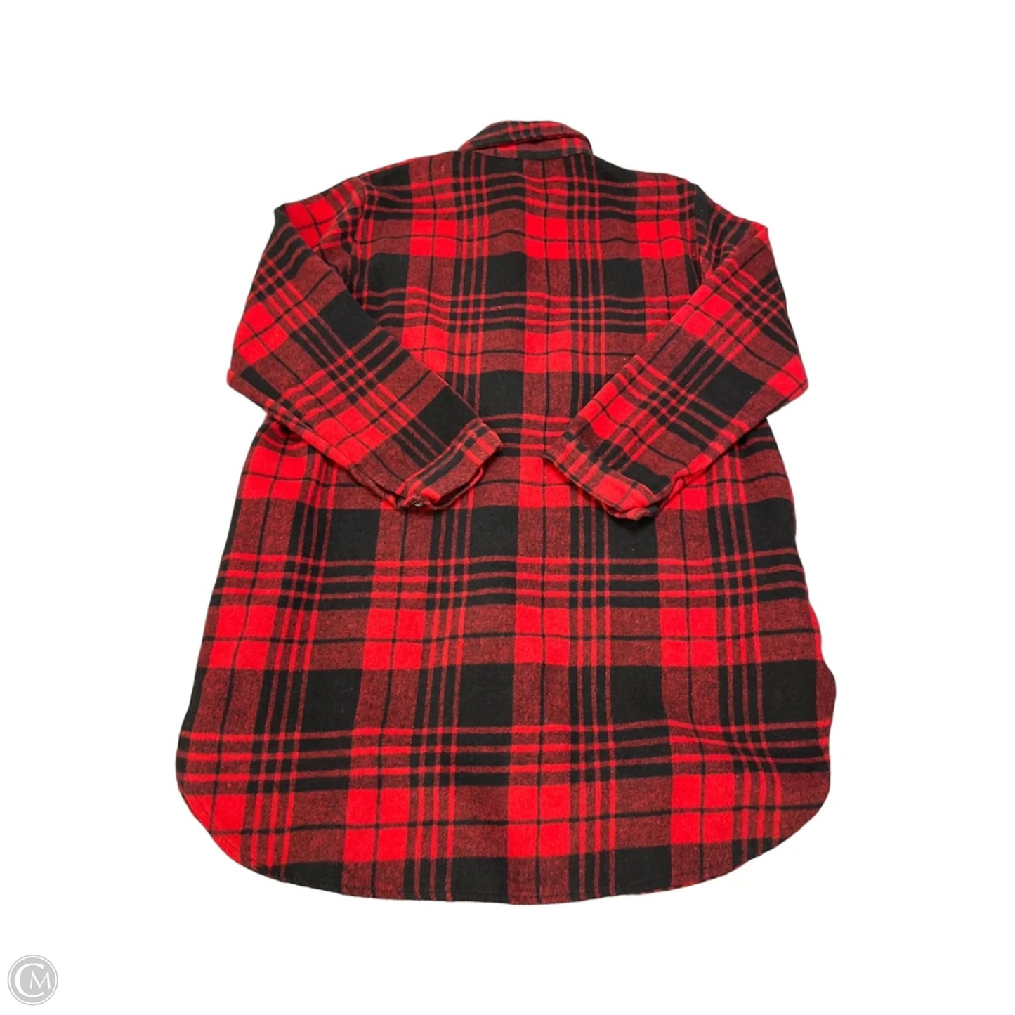 Jacket Shirt By Adora In Red, Size: L