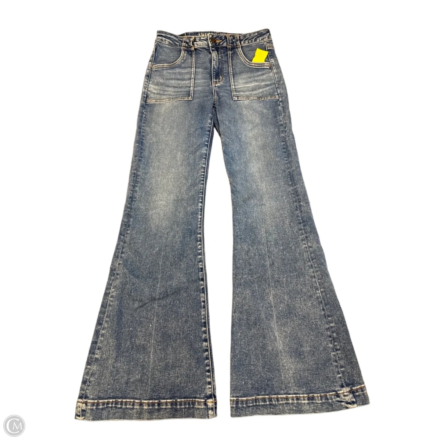 Jeans Flared By American Eagle In Blue Denim, Size: 8