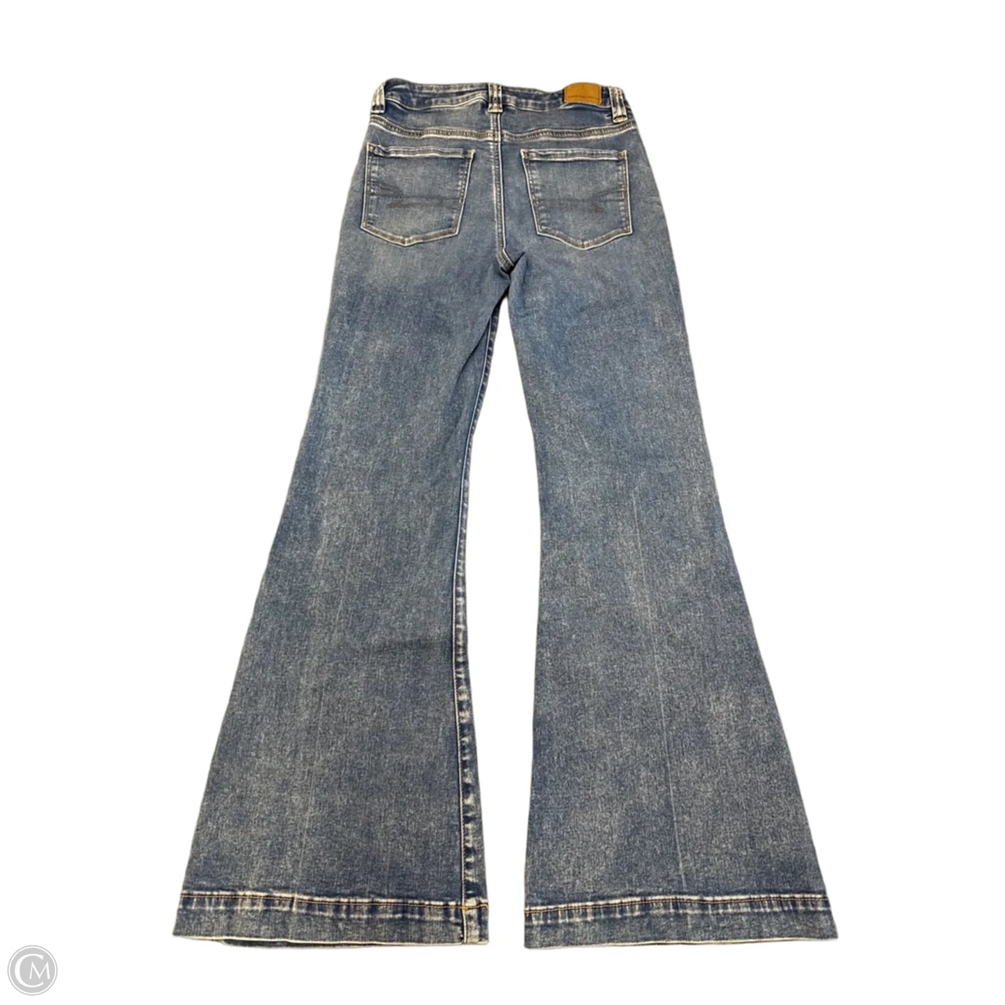 Jeans Flared By American Eagle In Blue Denim, Size: 8