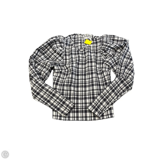 Blouse Long Sleeve By Cma In Grey & White, Size: Xs