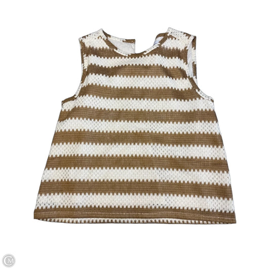 Blouse Sleeveless By Evereve In Tan, Size: Xs