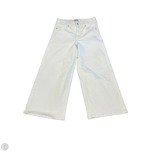 Jeans Wide Leg By Banana Republic In White Denim, Size: 12