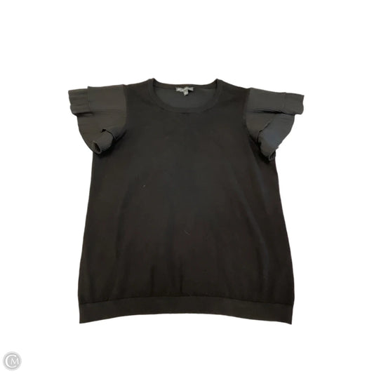 Top Short Sleeve By Adrianna Papell In Black, Size: L