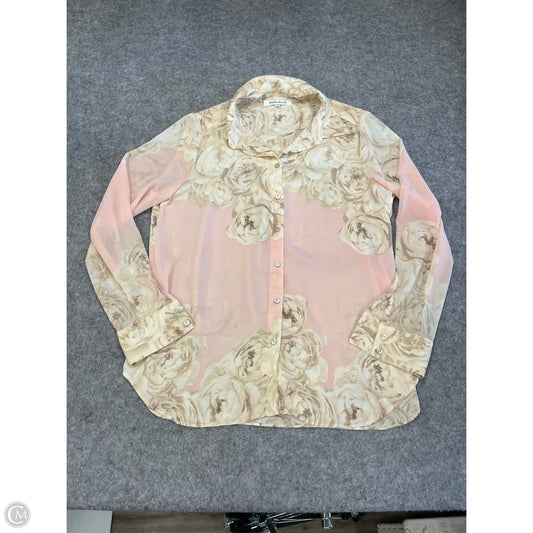 Blouse Long Sleeve By Rose And Olive In Pink, Size: M