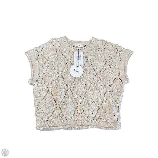 Sweater Short Sleeve By Le Lis In Cream, Size: S