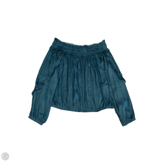 Blouse Long Sleeve By Evereve In Teal, Size: S