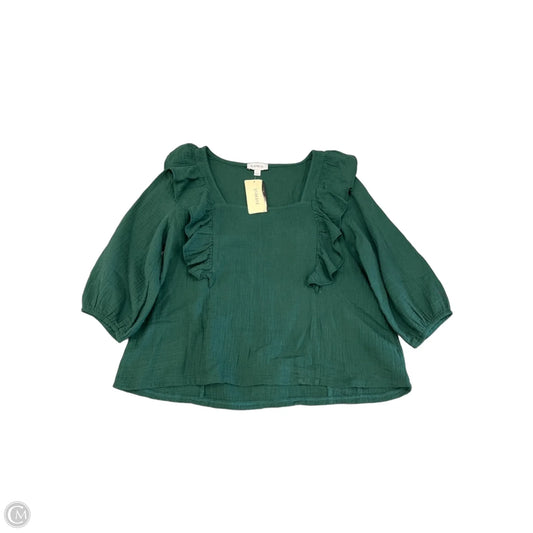 Top 3/4 Sleeve By Evereve In Green, Size: S