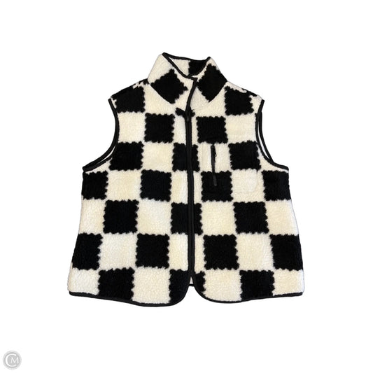 Vest Faux Fur & Sherpa By Clothes Mentor In Black & White, Size: S