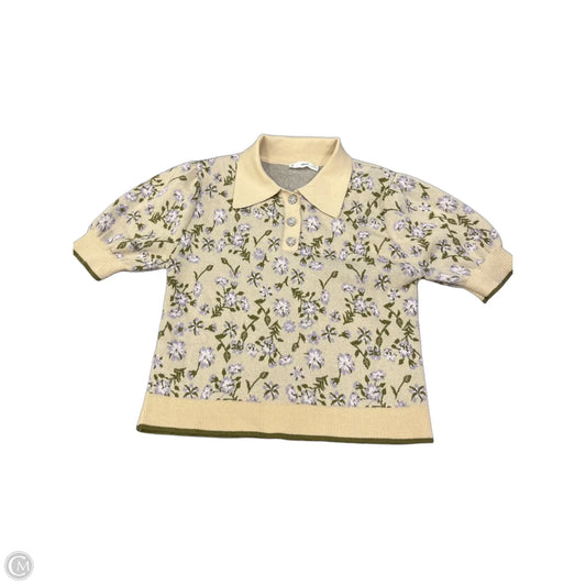 Top Short Sleeve By Mng In Tan, Size: M