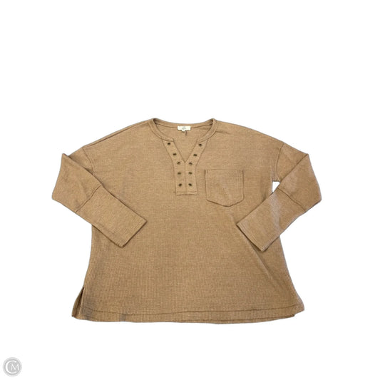 Top Long Sleeve By Entro In Brown, Size: M