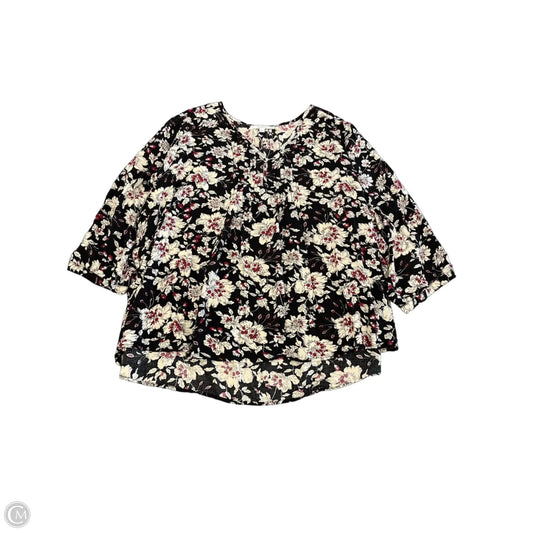 Blouse 3/4 Sleeve By Clothes Mentor In Black, Size: 3x