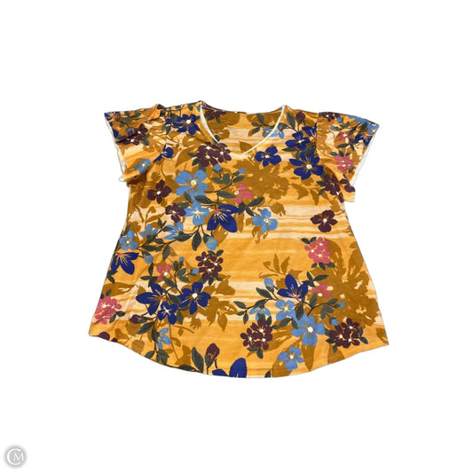 Top Short Sleeve By Terra & Sky In Yellow, Size: 1x