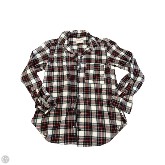 Top Long Sleeve By Abercrombie And Fitch In Plaid Pattern, Size: S