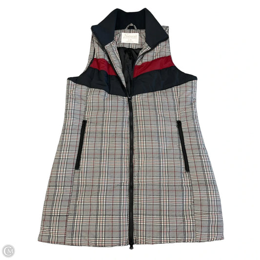 Vest Puffer & Quilted By Natural Reflections In Plaid Pattern, Size: L