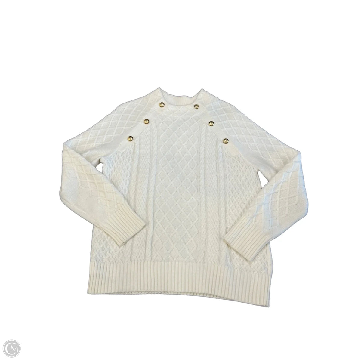 Sweater By Talbots In White, Size: M