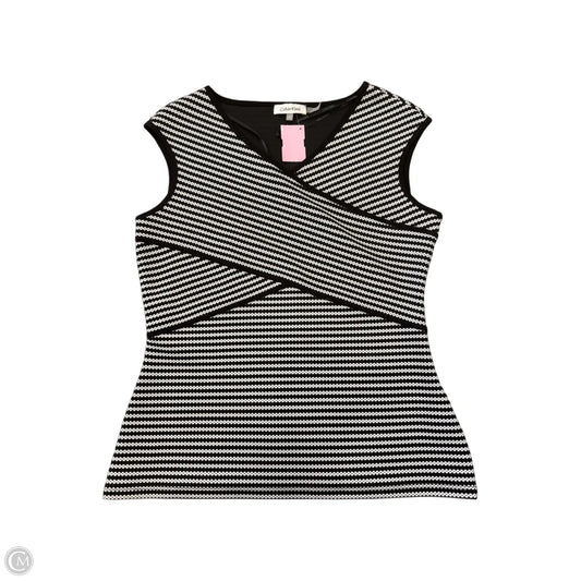 Top Sleeveless By Calvin Klein In Black & White, Size: S
