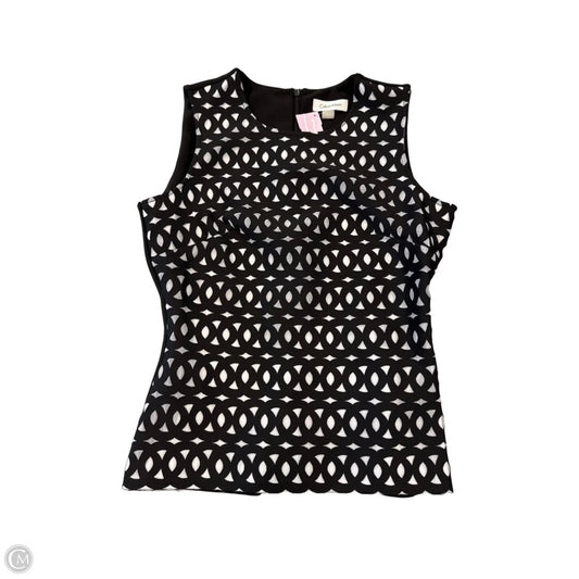 Top Sleeveless By Calvin Klein In Black & White, Size: S