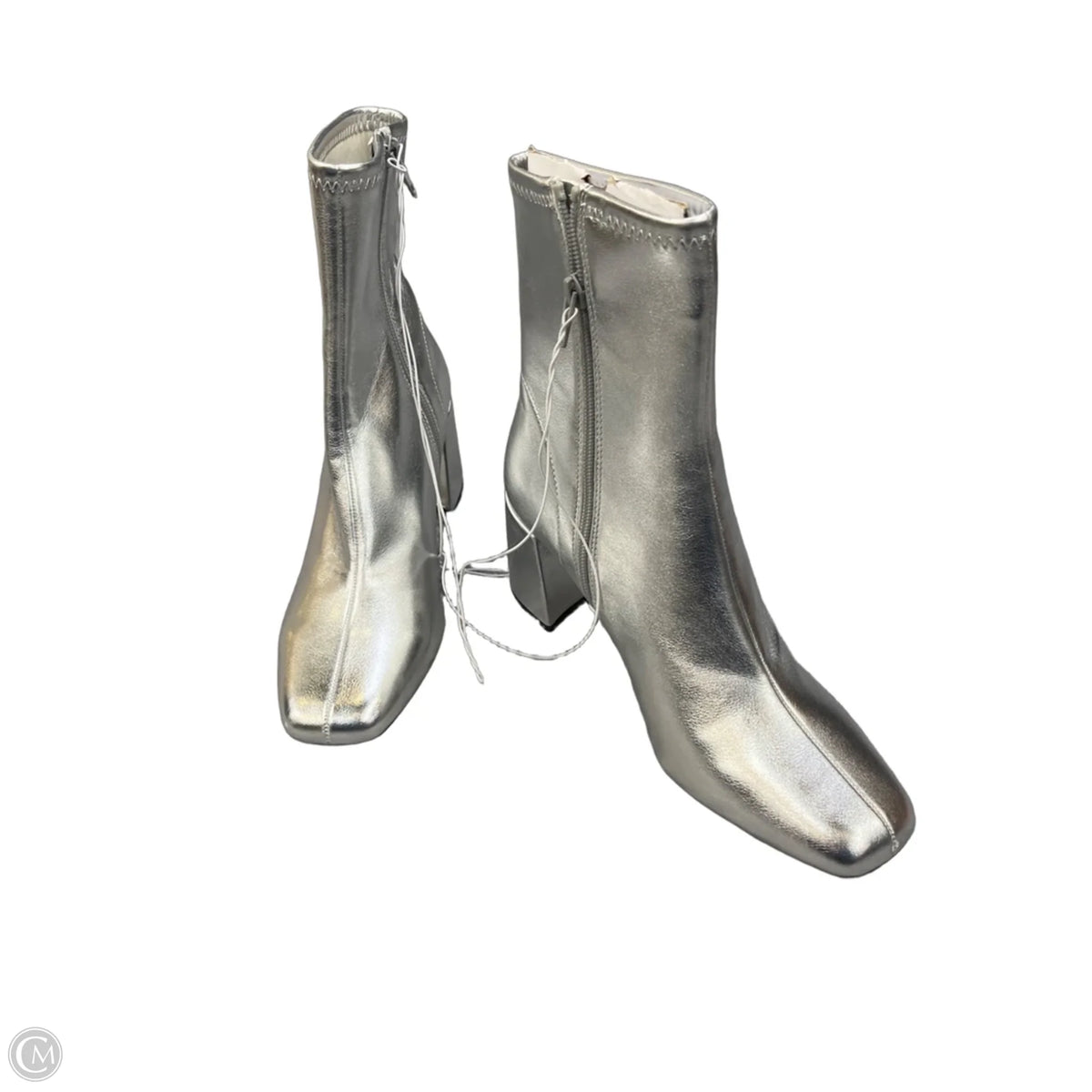 Boots Ankle Heels By A New Day In Silver, Size: 8